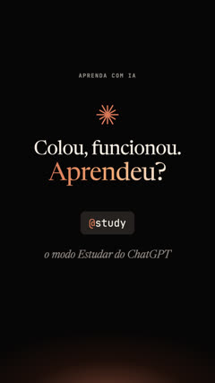 Capa do reel Modo Estudar do ChatGPT